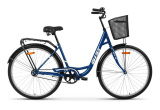 Велосипед городской Aist 28-245 синий, открытая рама + корзина черная